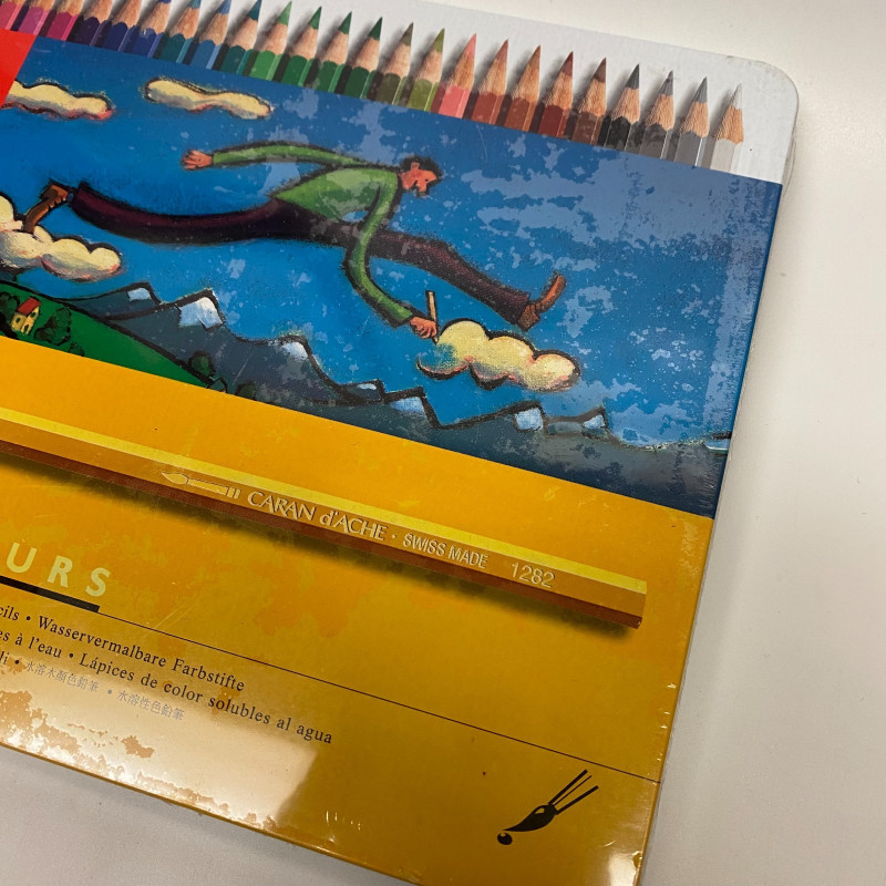 Caran d'Ache Junior 30 Water-Soluble Colour Pencils Tin NEW Swiss | 104060