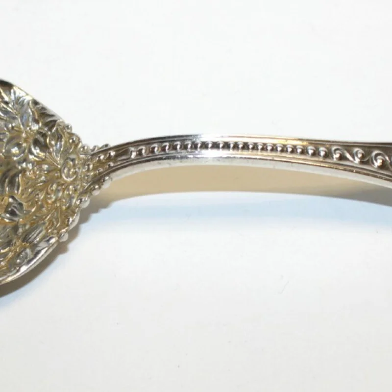 Antique R, Sterling Silver Serving Whiting Baroque Spoon
