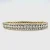 Sterling 925 Signed CN FZN Three Row Cubic Zircon Hinged Bangle 8.2''