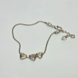 BRIGHTON Silver Tone HEART  Bead Bracelet 10"