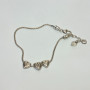 BRIGHTON Silver Tone HEART  Bead Bracelet 10"