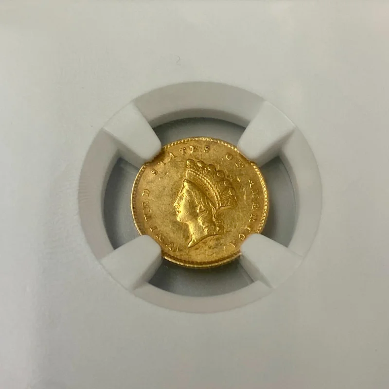 1855 $1 Indian Princess Head Gold Dollar NGC AU 58
