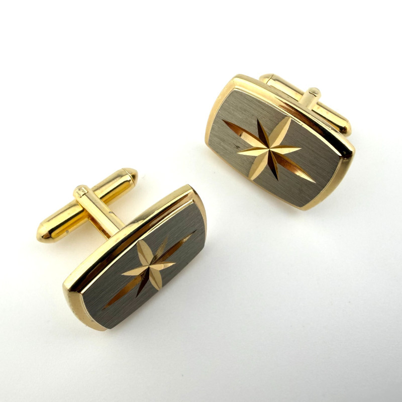 Vintage Swank Roger Lewis Shope Gold Tone Cuff Links Swank