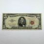 1963 Series $5 Red Seal United States Note, Serial A56112445A, Boston District A