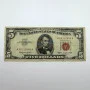 1963 Series $5 Red Seal United States Note, Serial A56112445A, Boston District A