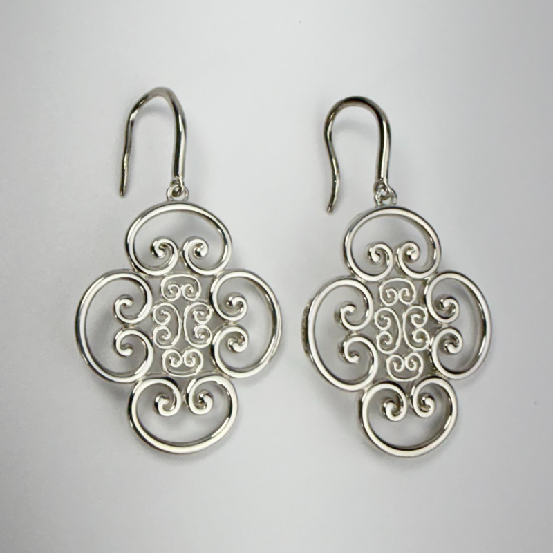 Genuine Tiffany Paloma Picasso Venezia Goldoni Quadruplo Silver Dangle Earrings