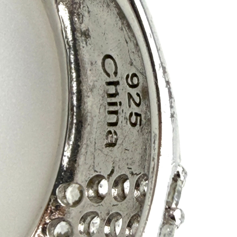 925 Silver Ring Purple Amethyst and White Zircon,  Size 11