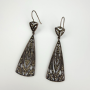 Vintage Sterling Silver 925 Tear Drop Marcasite Earrings 72 mm