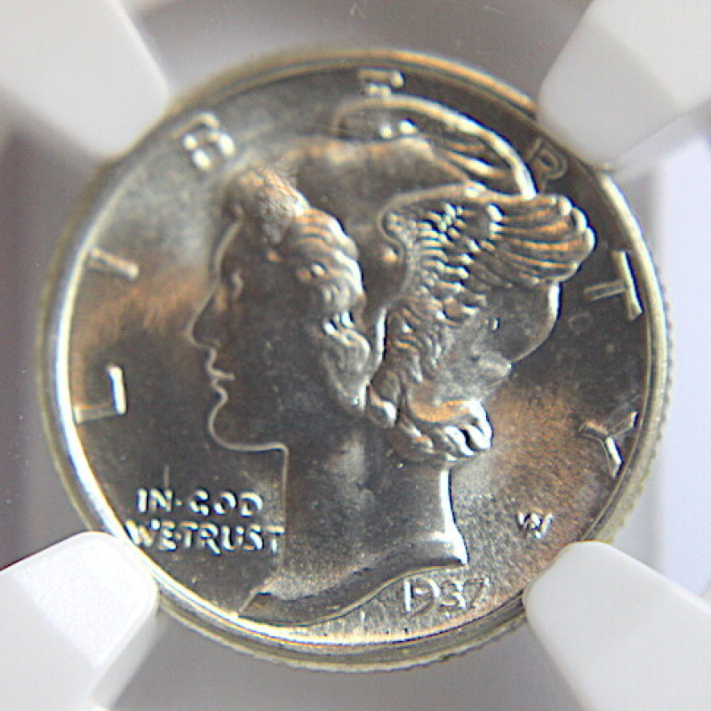1937 10c NGC MERCURY DIME MS 67 FB  1937 10c NGC MERCURY DIME MS 67 FB