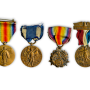 Lot of 4 Original US WWI Bronze Medals — Victory + Service Medals with Ribbons