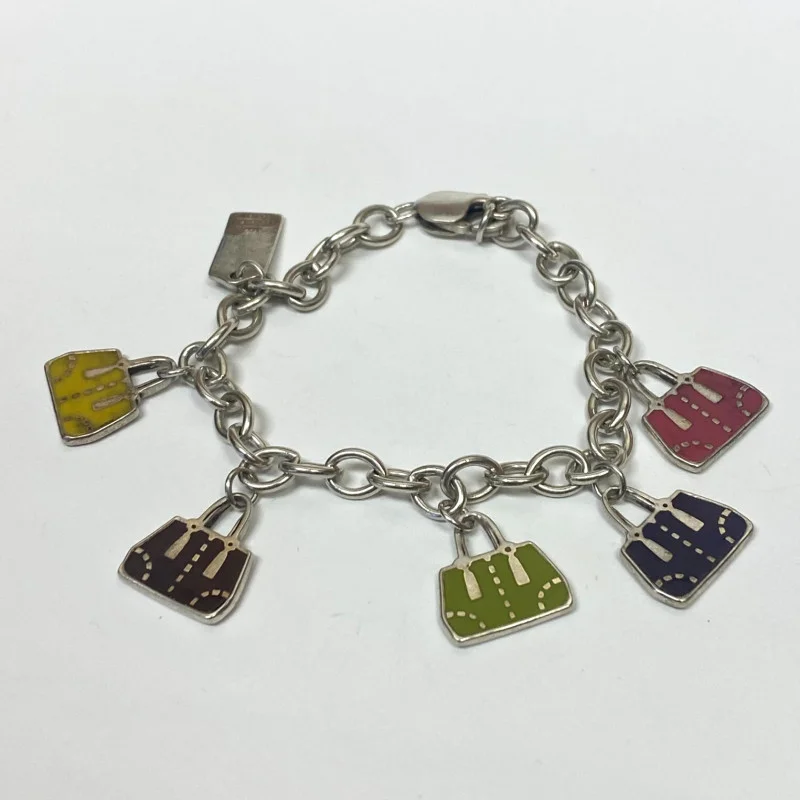 Coach EST. 1941 Sterling Silver Retired Purse Charm Bracelet