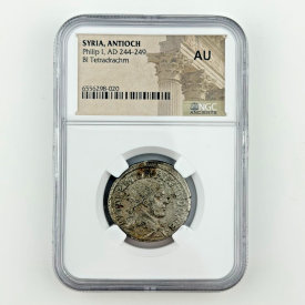 SYRIA, ANTIOCH Philip I (AD 244-249) BI Tetradrachm, NGC AU