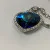 Heart-Shaped Blue Glass Pendant Necklace with Silver-Tone Chain - Elegant Design