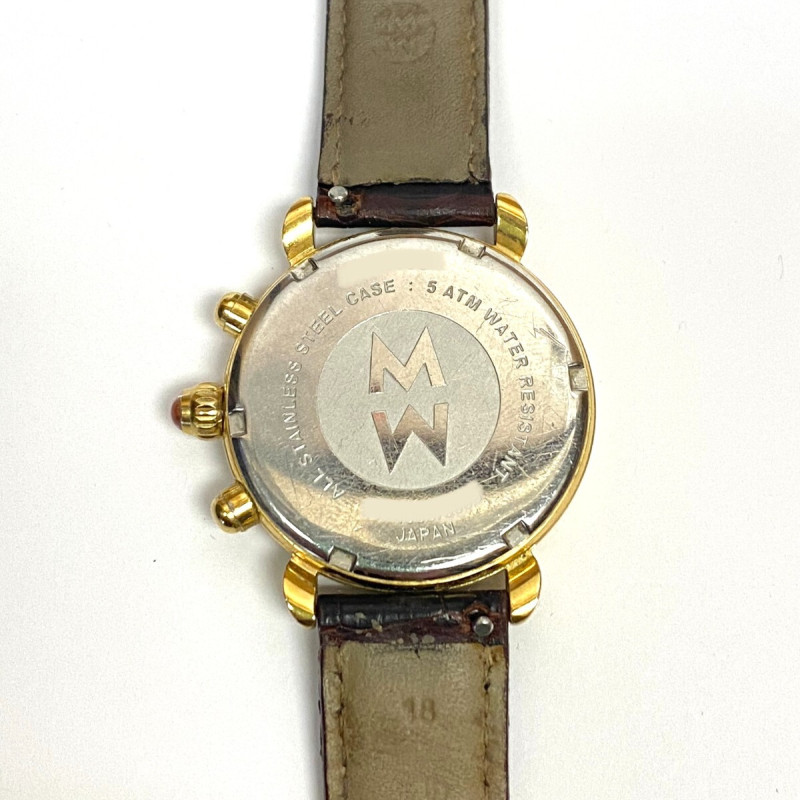 MICHALE DIAMOND BEZEL WITH ORIGYN LEATHER BAND WATCH 36mm