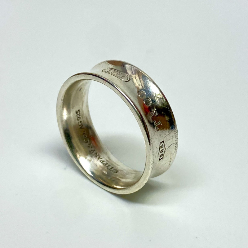 Tiffany & Co. 1837 Wide Ring in Sterling Silver Concave Band - Size 7.5
