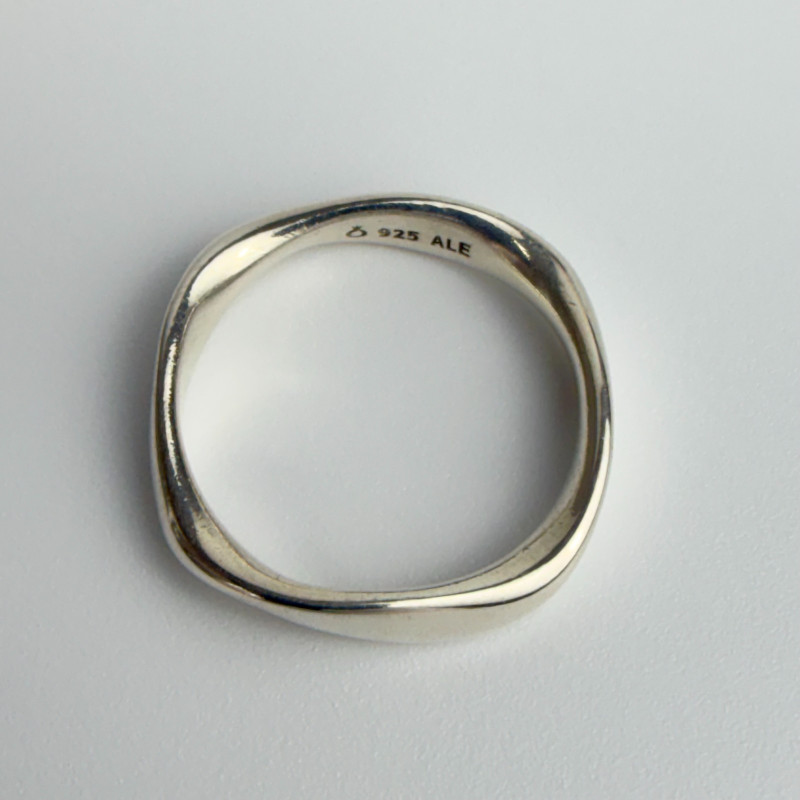 Pandora Liquid Silver Flow Size 8.5 Sterling Silver 925 Ring Retired Signed ALE