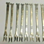 Vintage Aztec Sundial H'orderves Forks Taxco Mexico Sterling Silver 925 