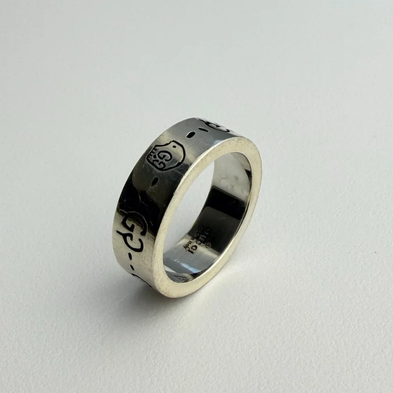 Gucci Ghost Ring Silver - Size 5 - Made in Italy - 0701 ARGENTO