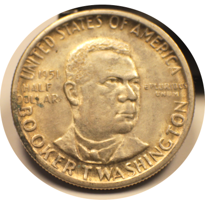 1951 Booker T Washington Silver Half Dollar Coin #008 1951 Booker T Washington Silver Half Dollar Coin #008