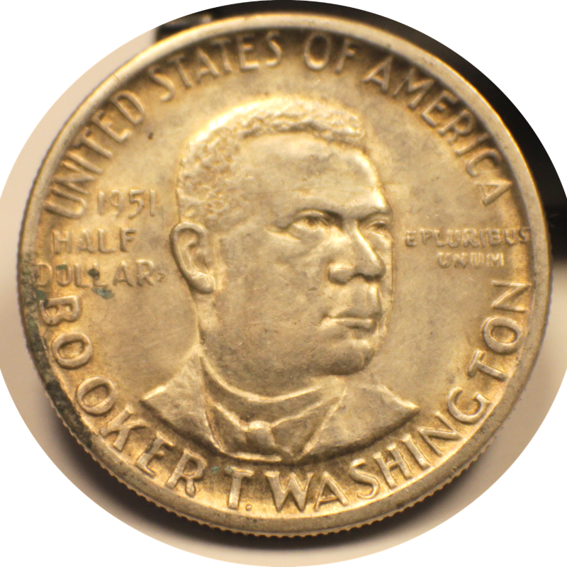 1951 Booker T Washington Silver Half Dollar Coin #008