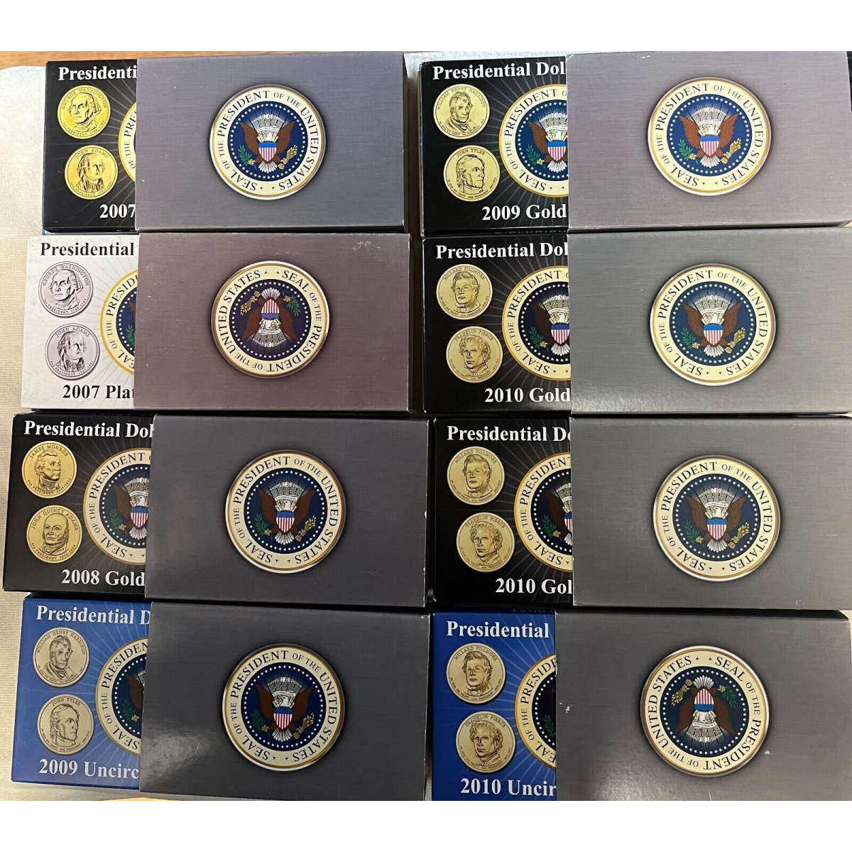 2007-2010 Dollar Mania Presidential Coin Set w/UNC, GOL, PLAT EDITION