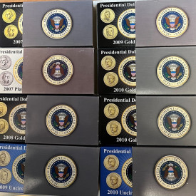 2007-2010 Dollar Mania Presidential Coin Set w/UNC, GOL, PLAT EDITION