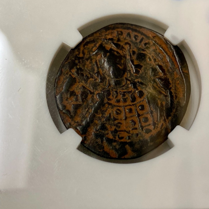 Michael VII AD 1071-1078.  AE Follis.  Byzantine Empire.  NGC F