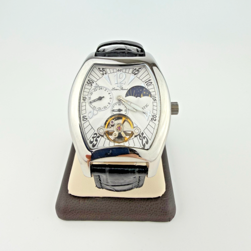 Lucien Piccard Magnifito Automatic Sun&Moon Watch Tonneau Case Sapphire Crystal