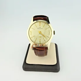 Vintage Genova Swiss Antimagnetic Mechanical Watch Silver Tone Working