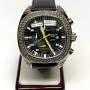 Locman Stainless Steel 2.5 ct White Round Cut Black Dial With Black Band Watch