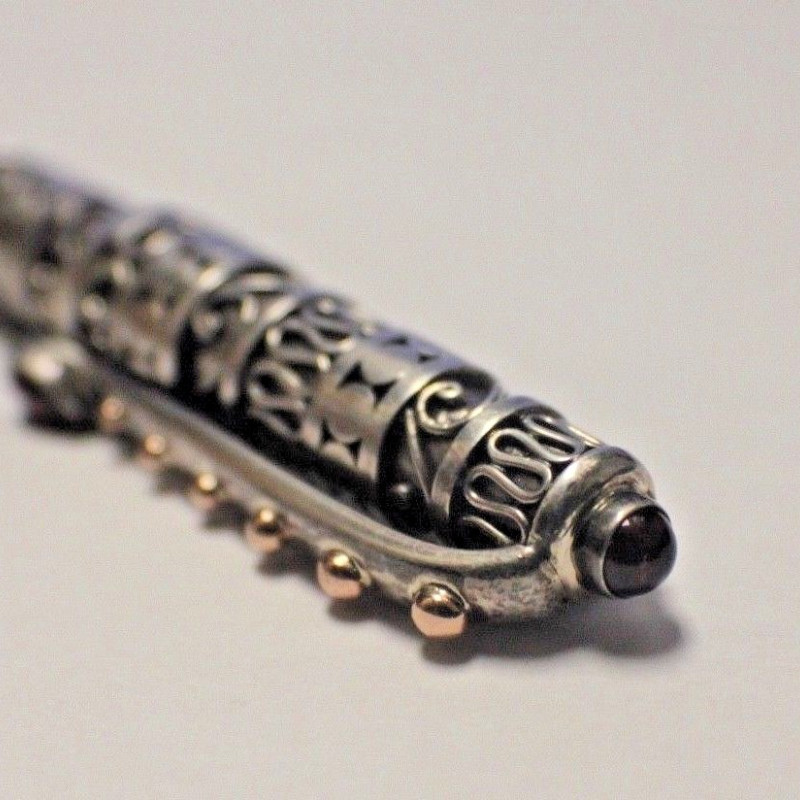 Vintage Silver Gold Plated Gem Stone Pen !!!! Vintage Silver Gold Plated Gem Stone Pen !!!!
