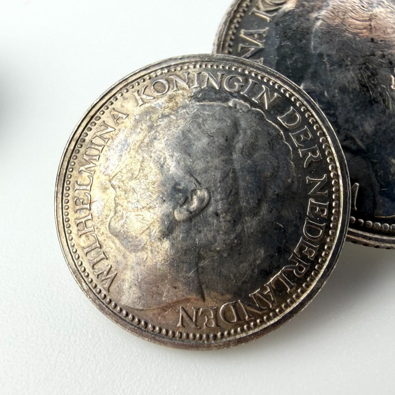 Silver Cufflinks Made From Netherlands Coins 25 & 10 Cents 1926-1945 Years