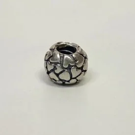 GENUINE PANDORA 925 ALE STERLING SILVER EMBOSSED HEARTS HEART BALL CHARM