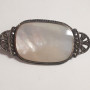 Sterling Silver Marcasite Pearl Gemstone Brooch  Woman's Pin 