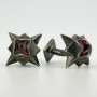 Mid Century Signed Hand Crafted Silver And Garnet Cufflinks