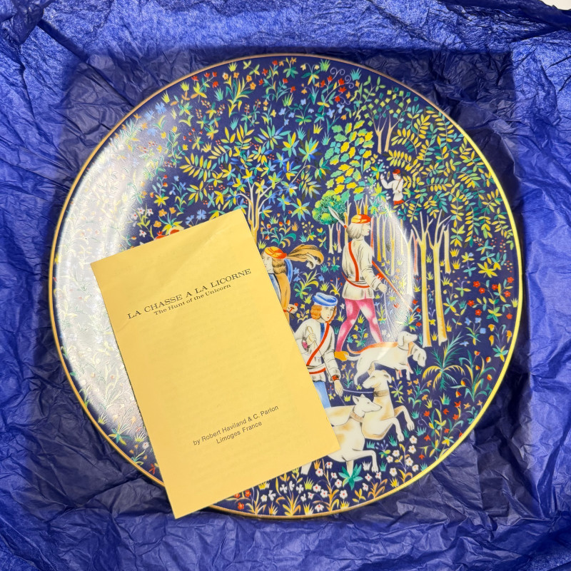 Limited Plate Haviland & C. Parlon La Chasse à la Licorne Unicorn Hunt 1972 #2