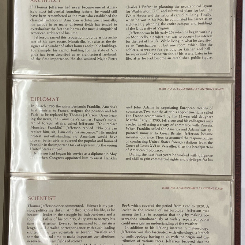 VERY RARE GENIUS OF THOMAS JEFFERSON 24K Gold Plating on STERLING PROOF SET 1976 VERY RARE GENIUS OF THOMAS JEFFERSON 24K Gold Plating on STERLING PROOF SET 1976