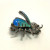 Vintage Sterling Silver & Enamel Bee Pin With Marcasite & Ruby Stone Eyes
