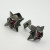 Mid Century Signed Hand Crafted Silver And Garnet Cufflinks