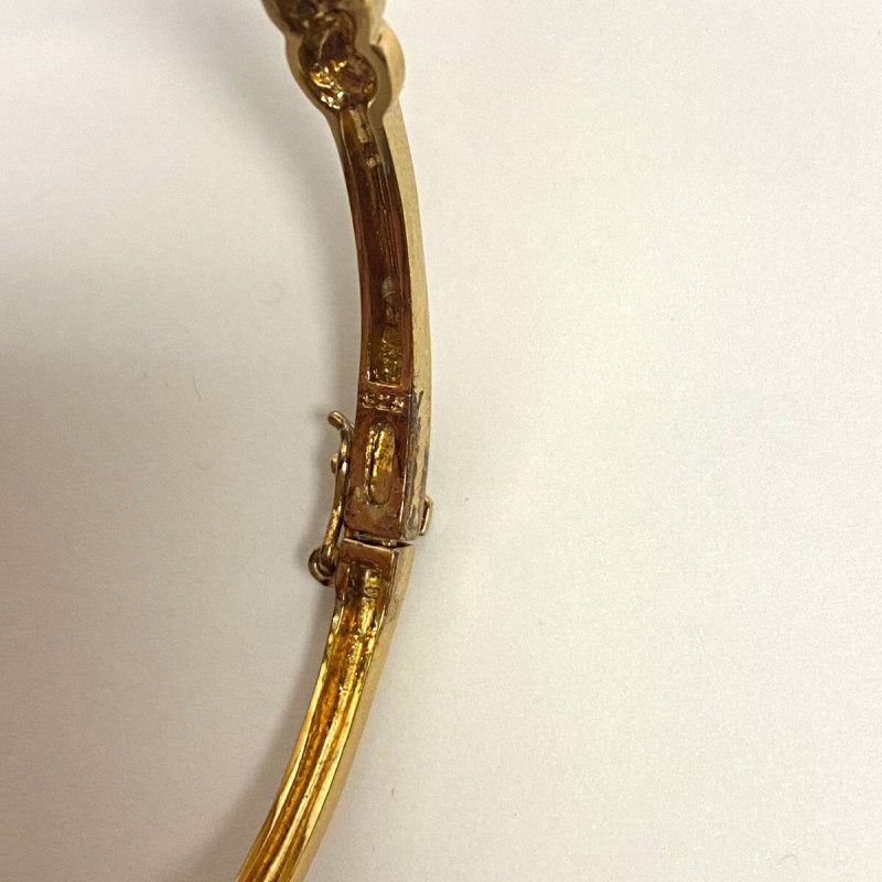 Sparkly Over Sterling Silver Dipped Gold Peridot Green & Clear Stones Oval 