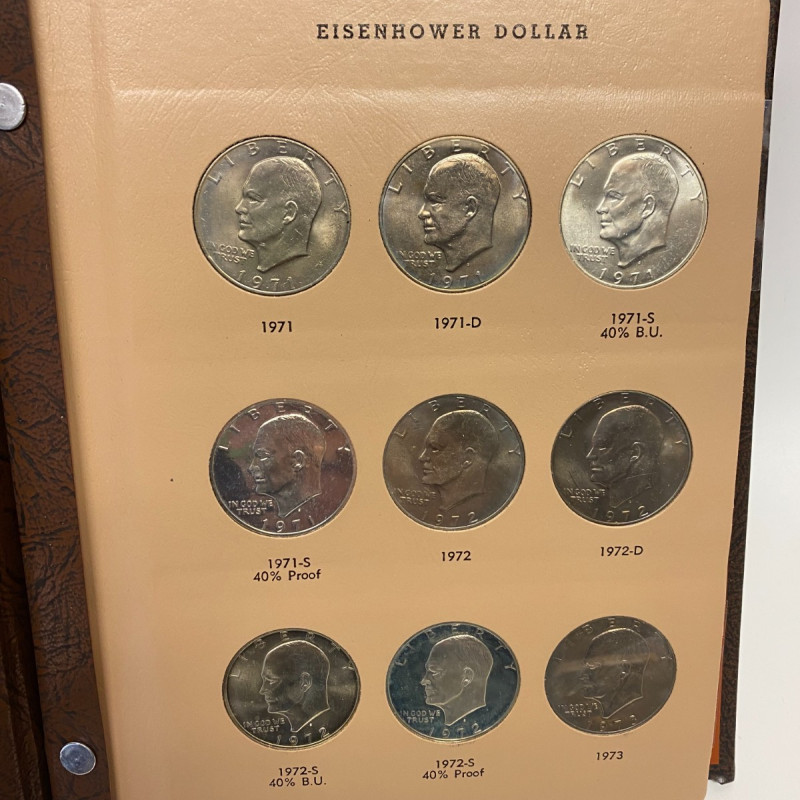 Complete 32-Coin 1972-1978 $1 Eisenhower Dollar Dansco 8176 Album