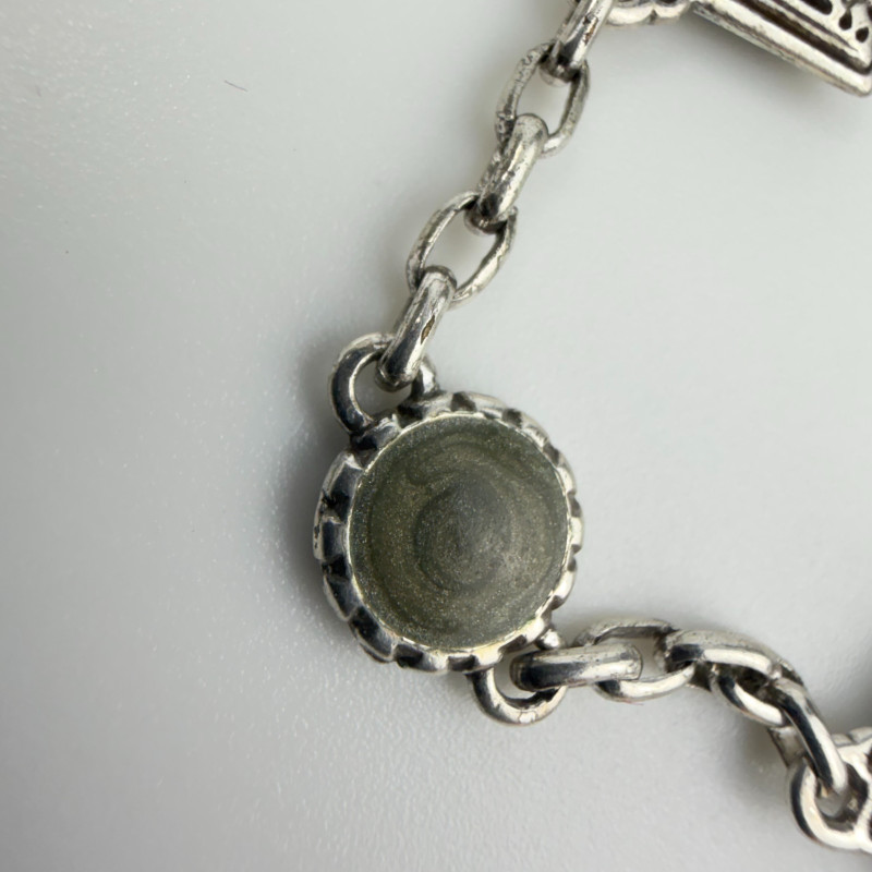 Rare Brighton Bracelet Gaudi Park Enamel Circles Silver Plated 9.5 in