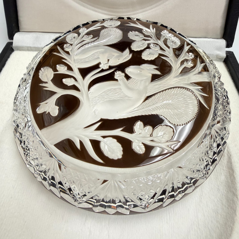 Vintage Brown 1974 Royale Germania Crystal Limited Edition Squirrels Plate 6.2"