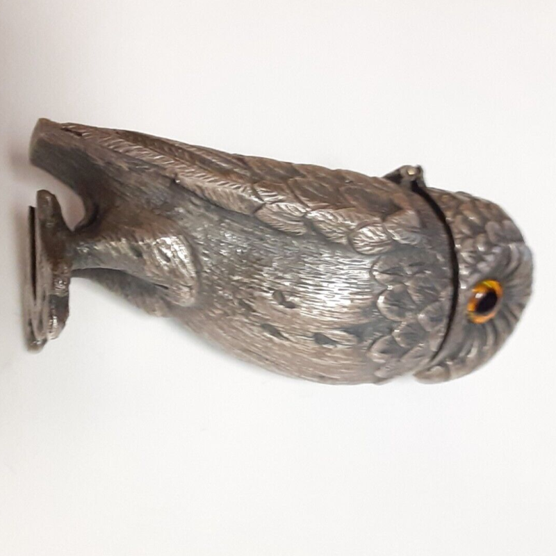 Collectible Vintage Owl Figurine Orange Eyes