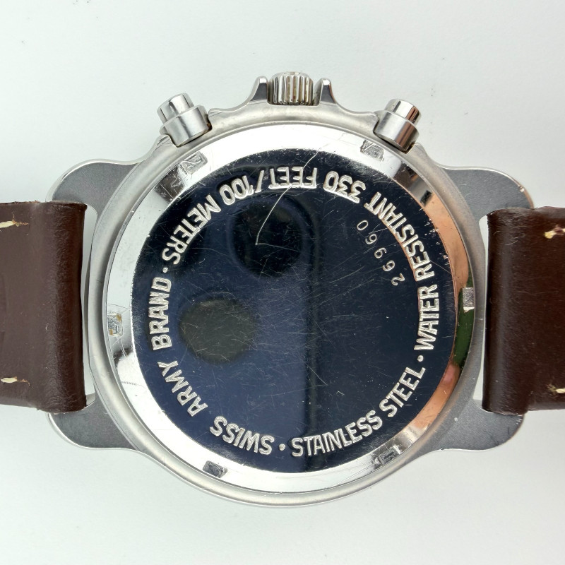 Victorinox Swiss Army Chronograph Men's Watch Stainless St. Brown Leather Strap