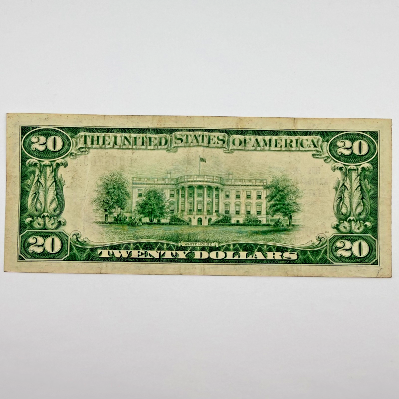 1929 $20 National Currency Banknotes FNB of Trenton, NJ - Serial B006789A