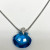 Swarovski Crystal Necklace Blue Scallop Clam Shell Pendant 17"