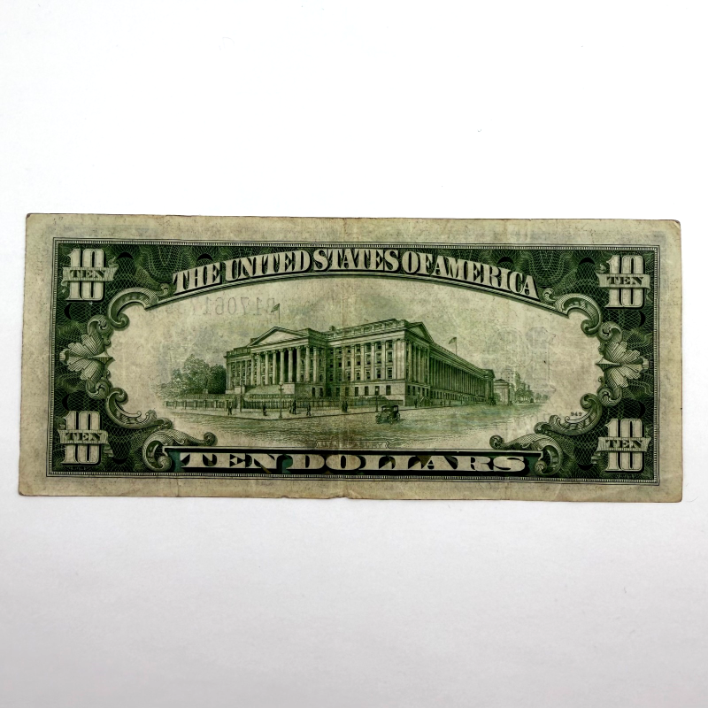 1934-A $10 Silver Certificate Blue Seal Note New York B