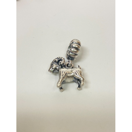 Pandora 925 silver #791098 Ram Dangle Slide Bead Charm Pandora 925 silver #791098 Ram Dangle Slide Bead Charm