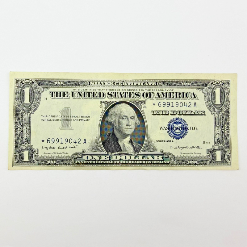 1957-A $1 Silver Certificate Star Note * 69919042 A Blue Seal